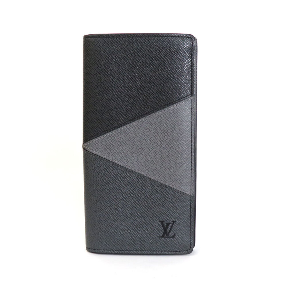 Louis Vuitton Bi fold long wallet Taiga Portefeuille Brazza NM Gray